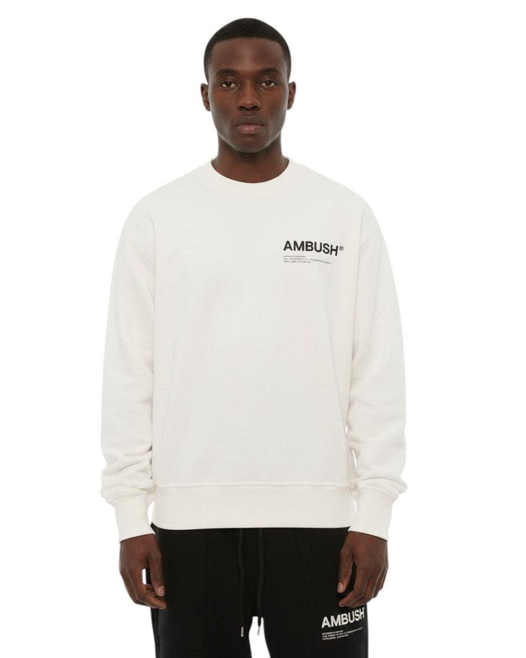 Ambush White Crew Neck Sweatshirt for men