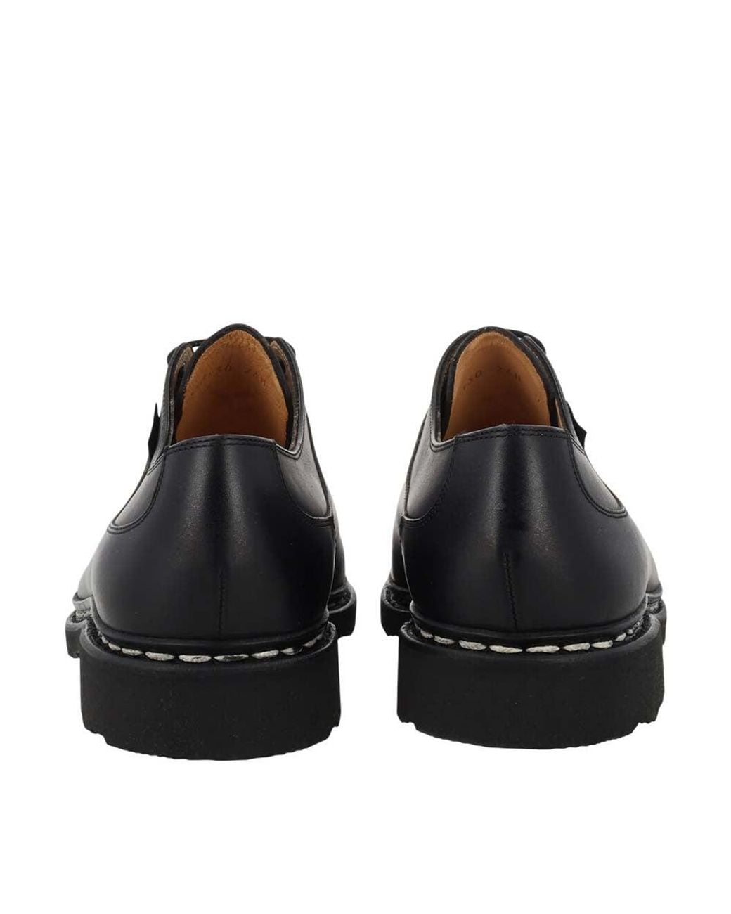 Paraboot Black Solid Avignon Lace Ups Shoes for men