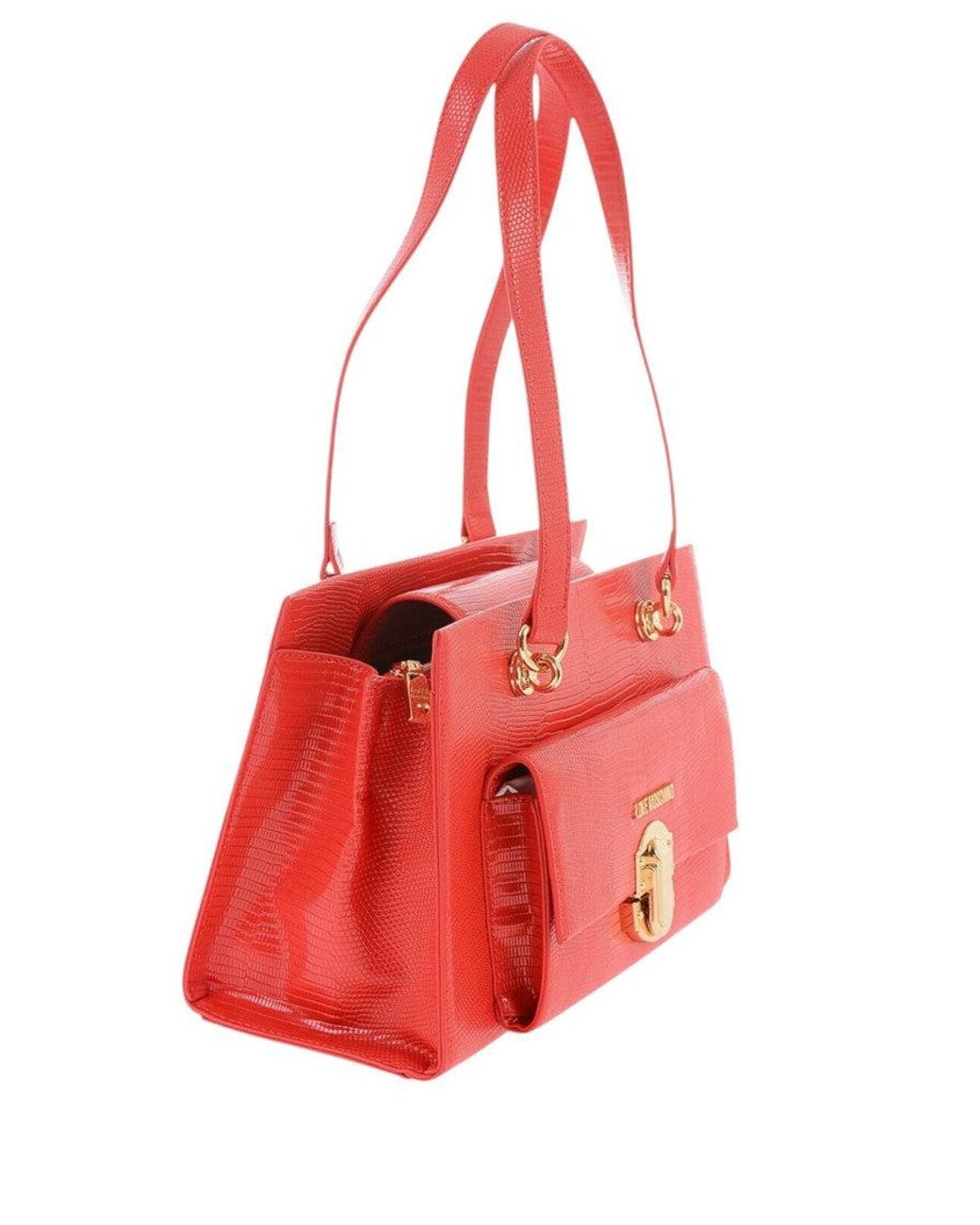 Love Moschino Red Logo Medium Tote