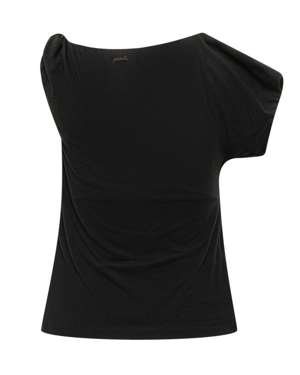 Pinko Black Mini Draped Design Top