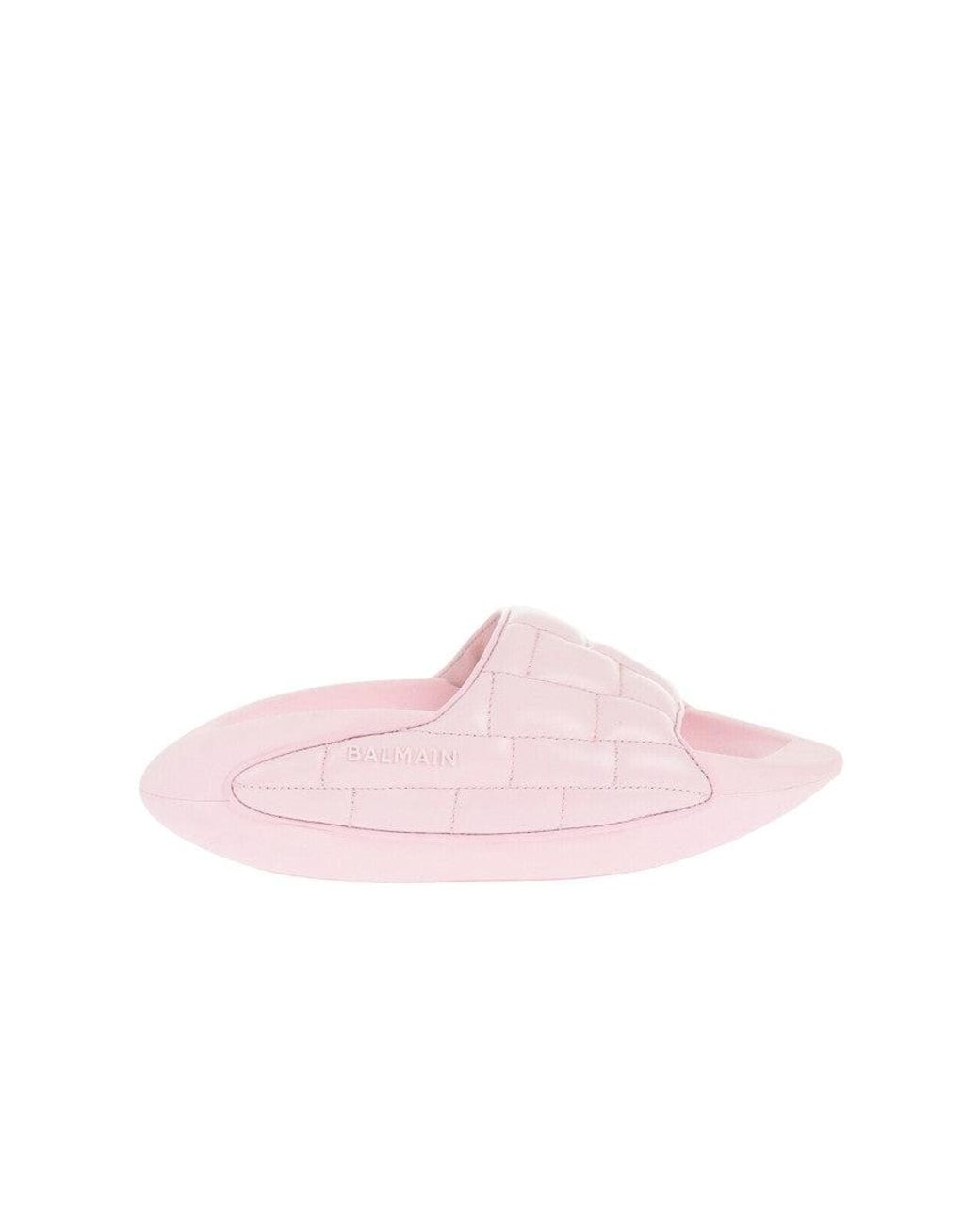 Balmain Pink Quilted Leather Sandals