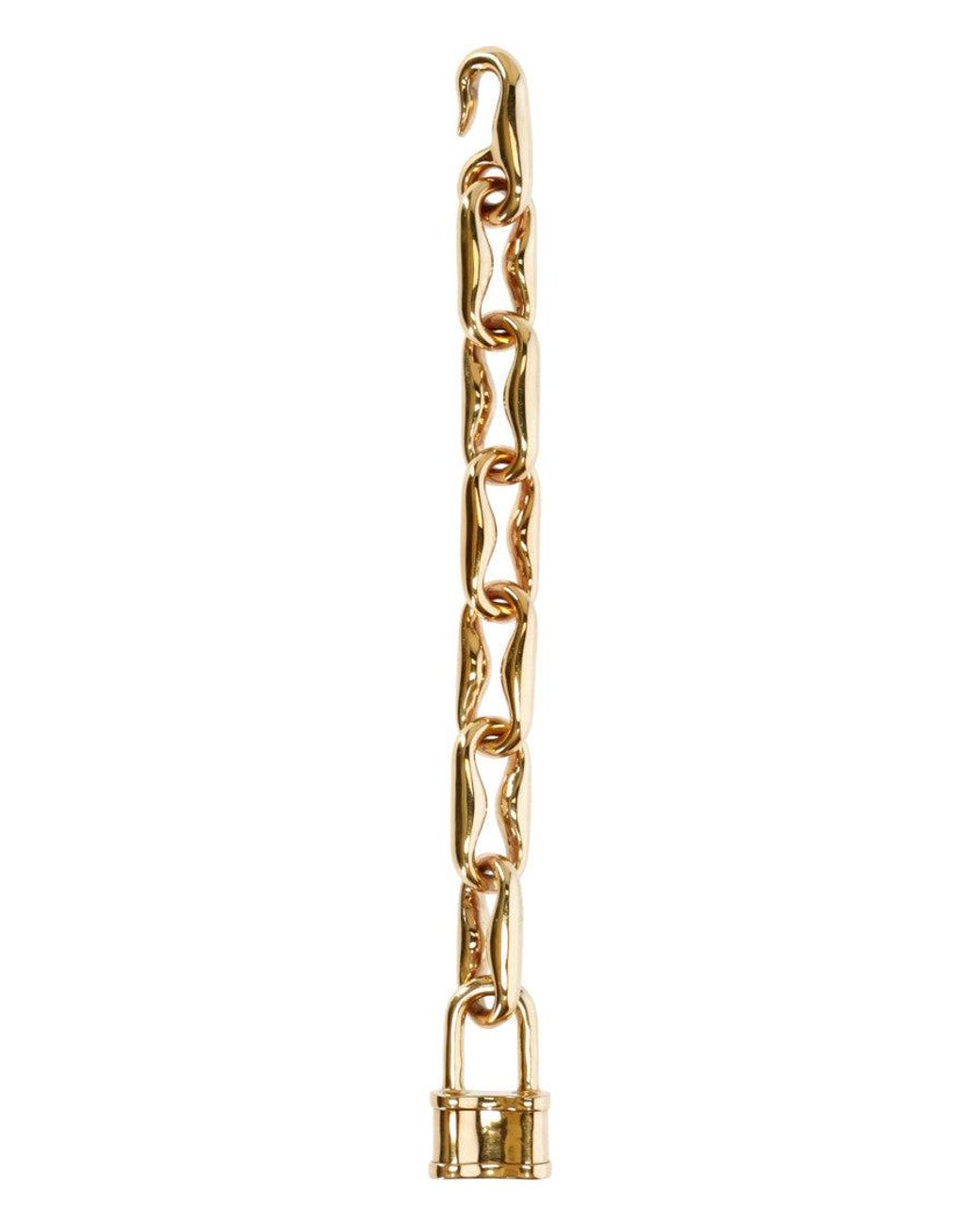 Patou Metallic Golden Padlock Chain Bracelet