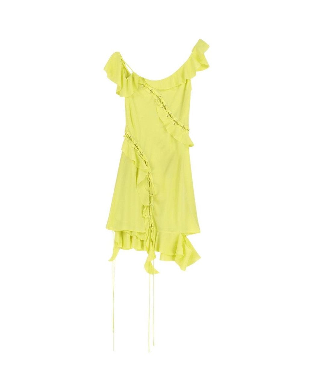 Acne Yellow Asymmetric Neck Dress