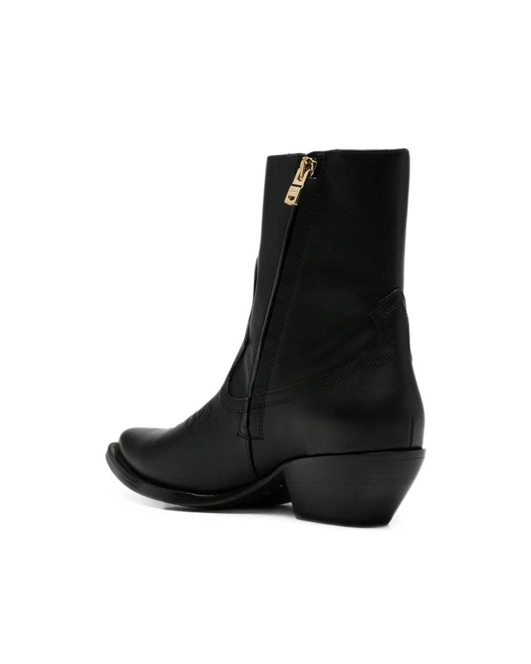 Amiri Black Embroidered Western Boots