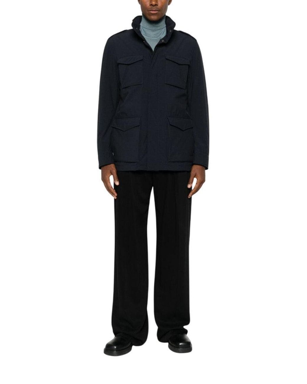 Herno Black Regular Jacket for men