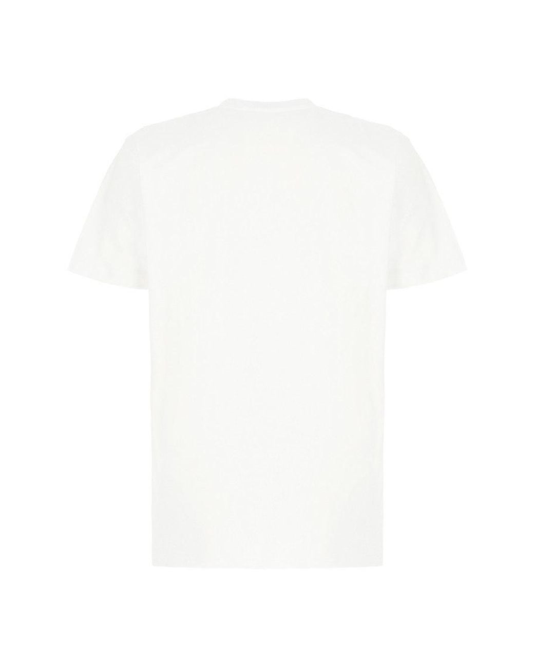 Moschino White Logo Crew Neck T-Shirt for men