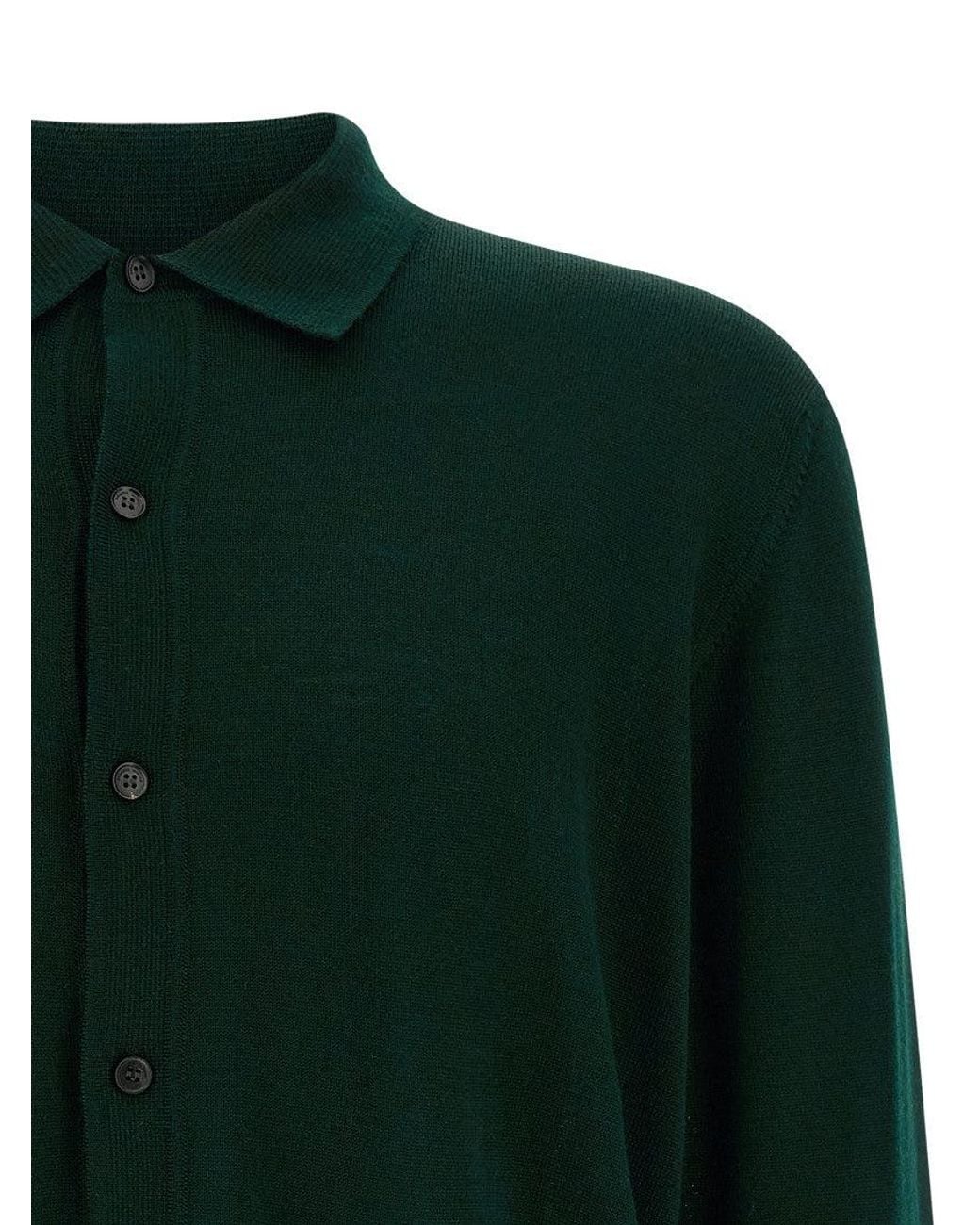 Roberto Collina Green Wool Cardigan for men