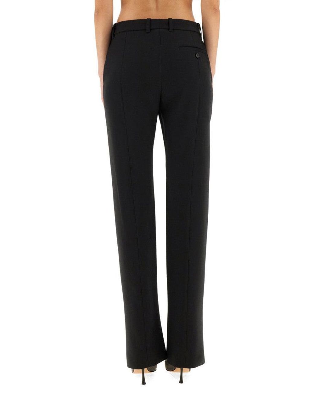 McQueen Black Straight Flat Front Pants
