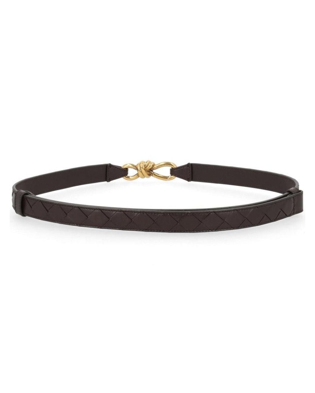 Bottega Veneta Brown Andiamo Buckle Belt