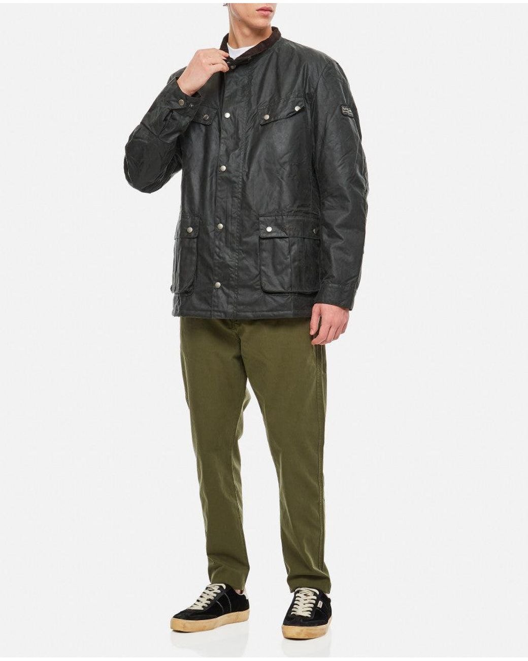 Barbour Gray Dark Duke Wax Jacket for men