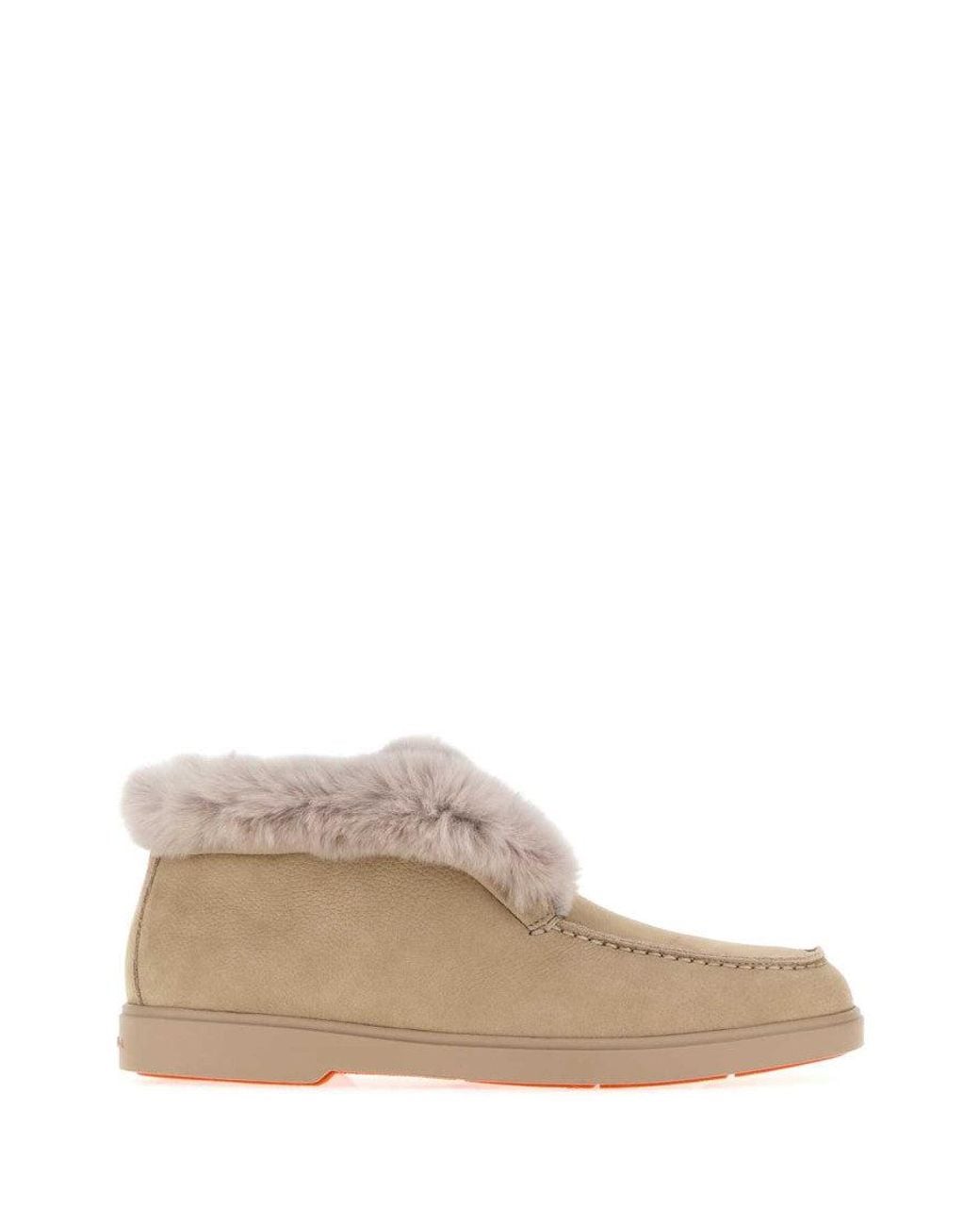 Santoni Natural Suede Loafers