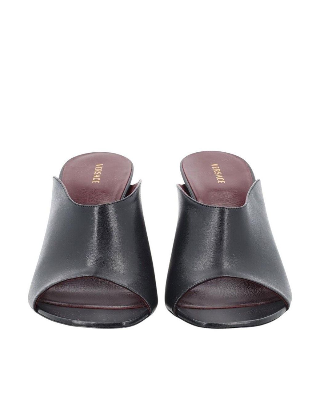Versace Black Leather Heels