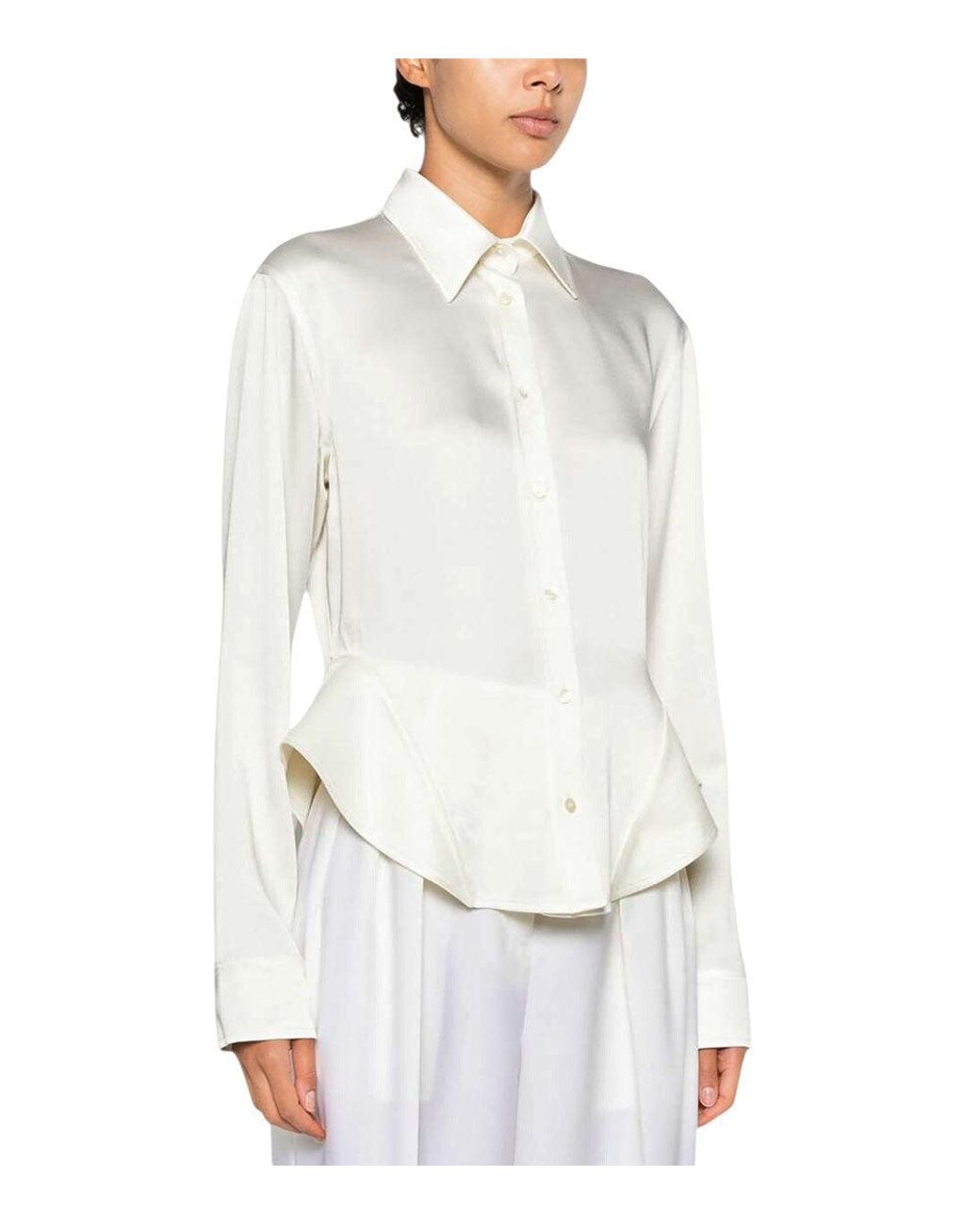 Stella McCartney White Off Slim Solid Shirt
