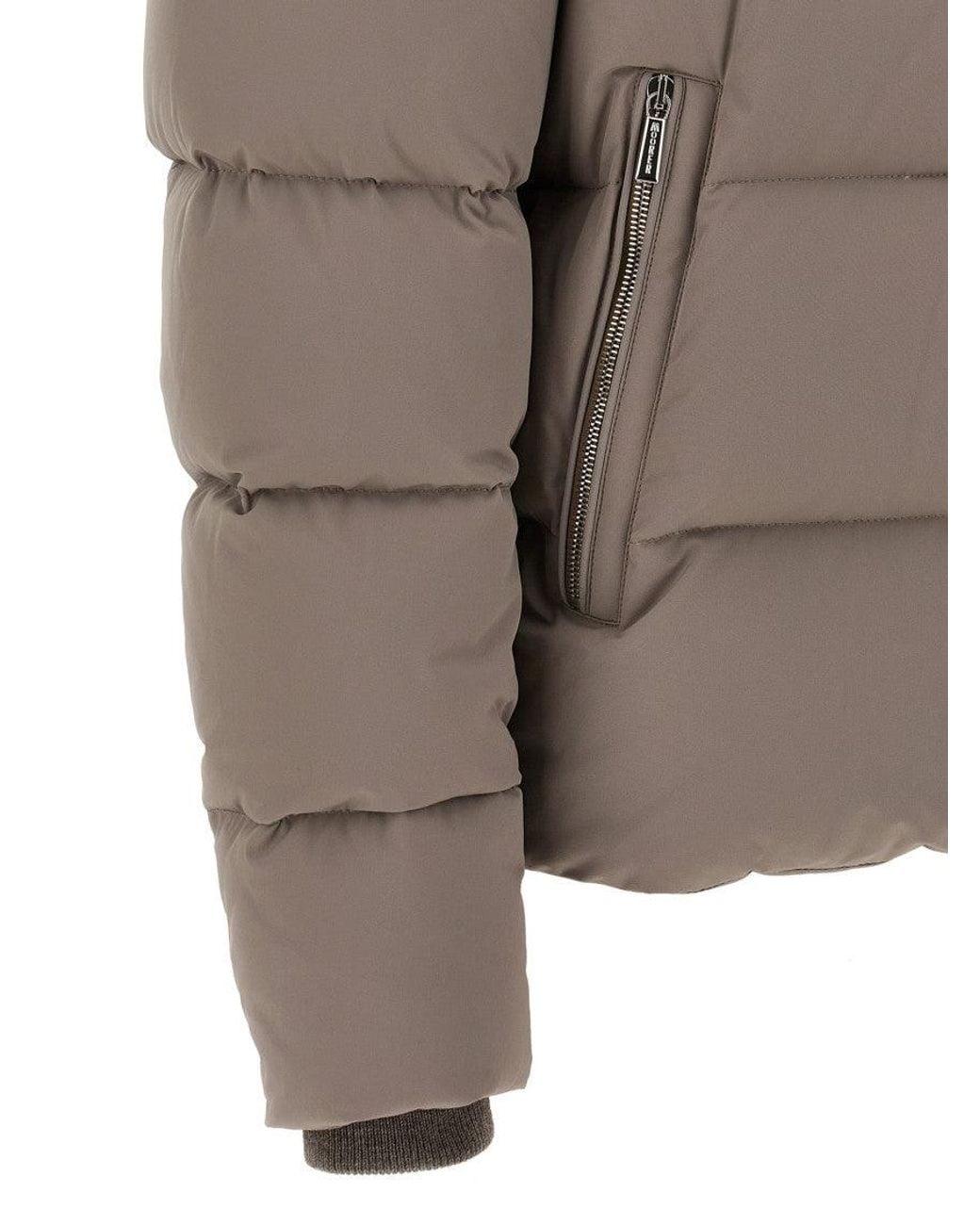 Moorer Gray Quilted Hood Jacket for men