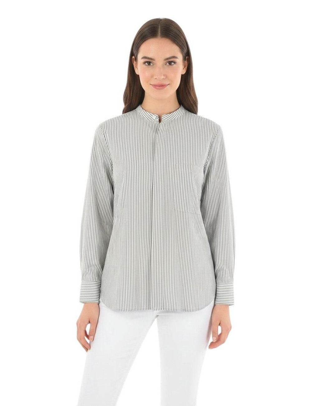 Woolrich Gray Oversized Stripes Shirt