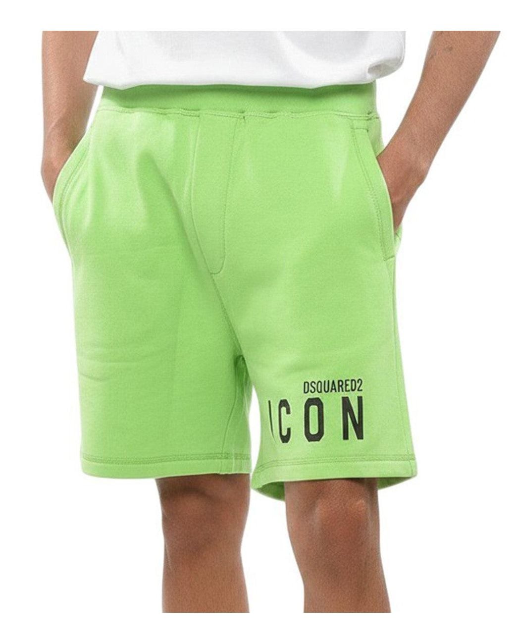 DSquared² Green Regular Logo Shorts for men