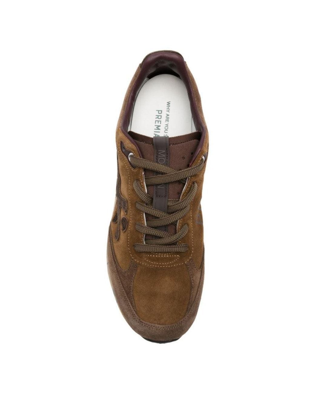 Premiata Brown Color Block Moerun Sneakers for men