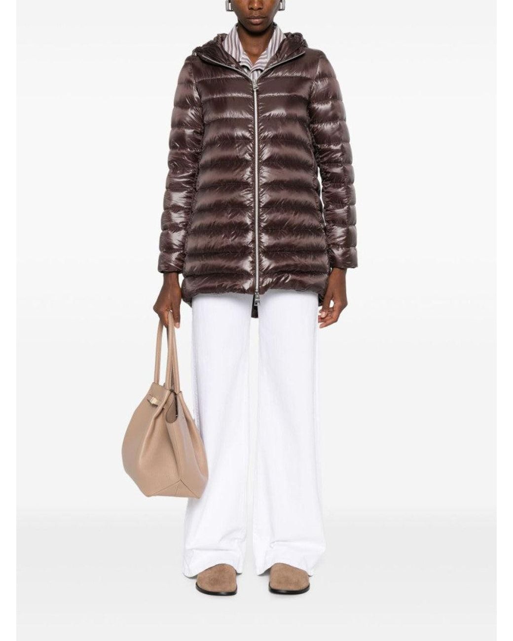 Herno Brown Chocolate Shiny Puffer Jacket