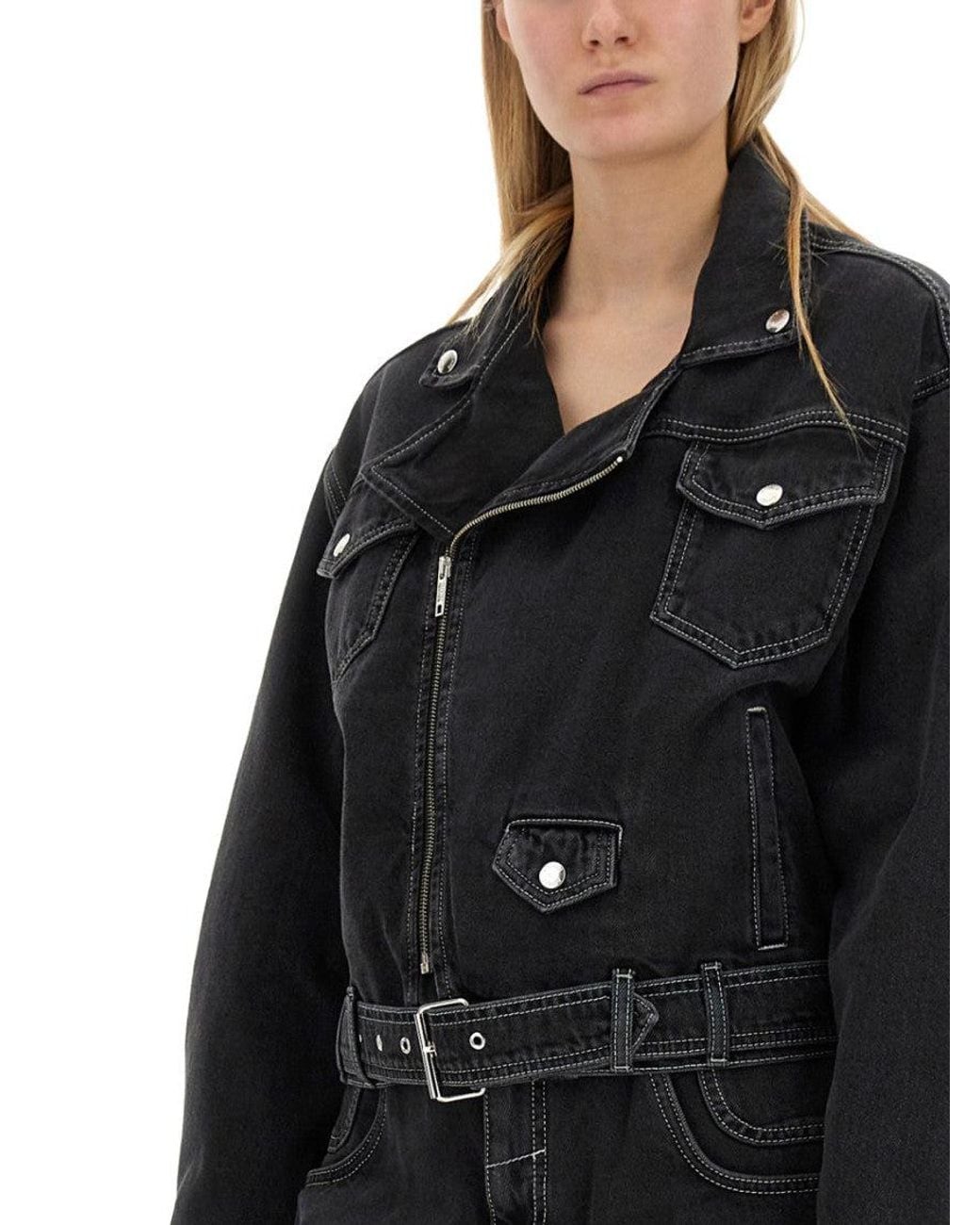 Moschino Black Solid Notched Lapel Jacket