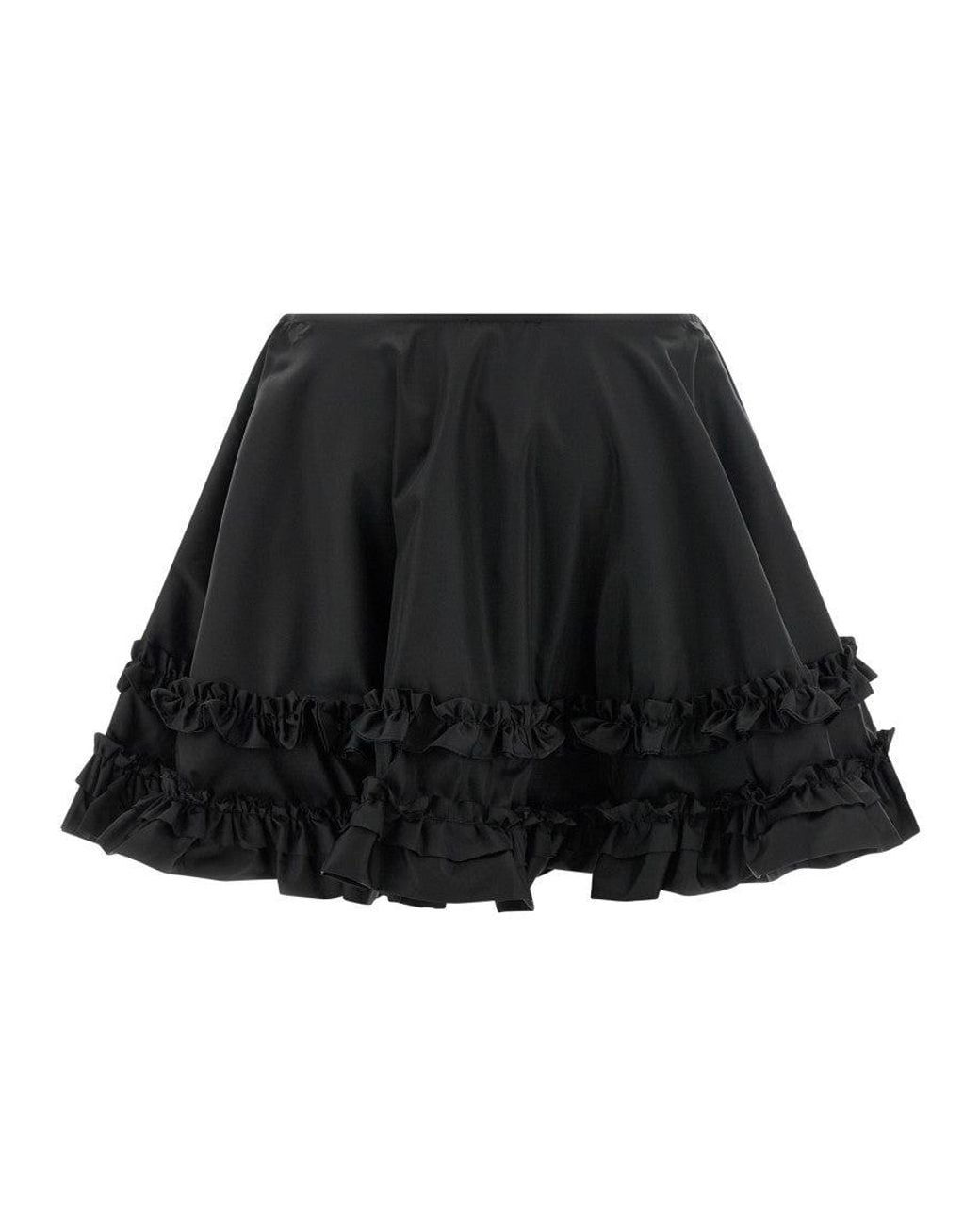 Ganni Black 'Duchesse Nylon Mini Frill' Skirt