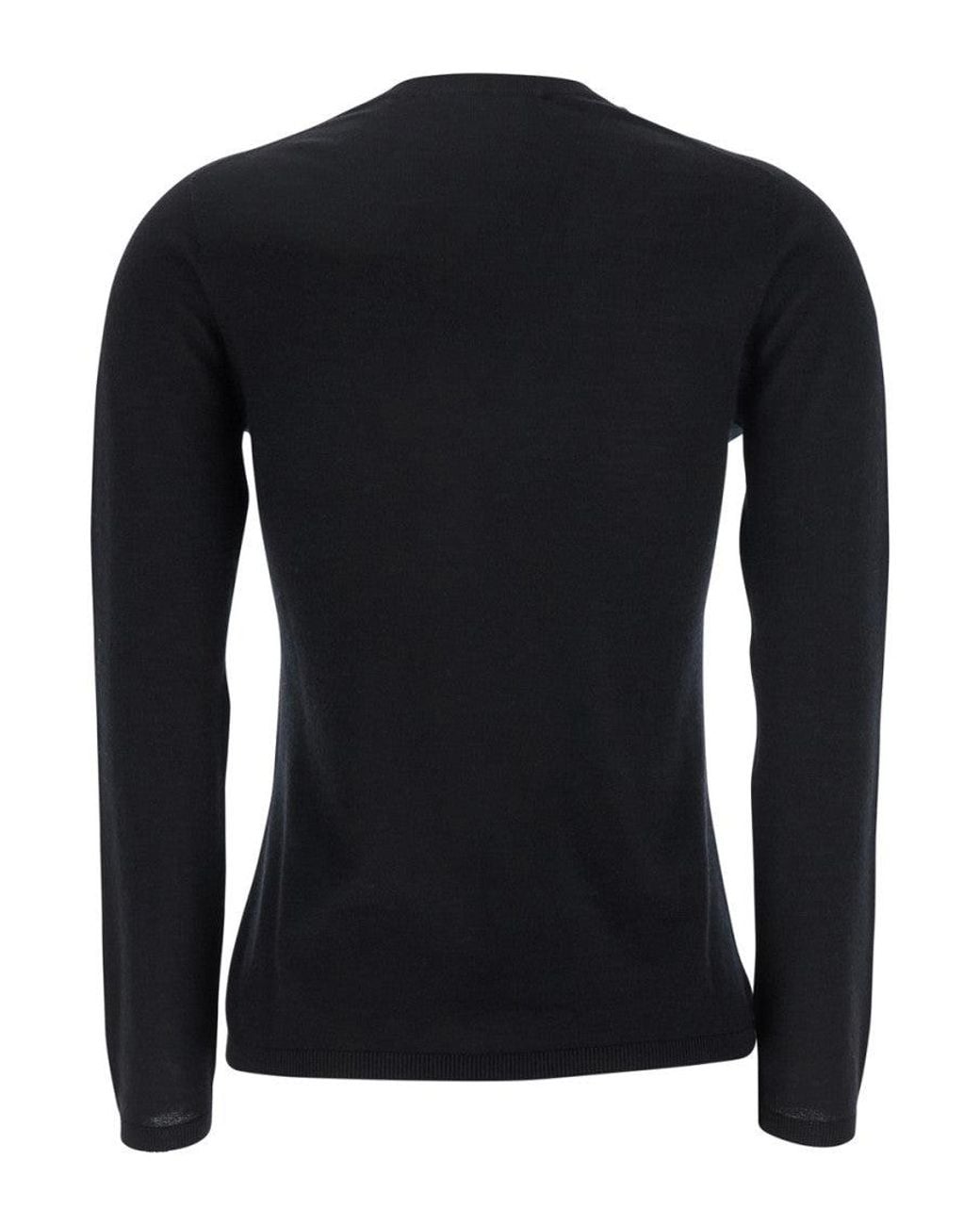 Max Mara Black Solid V Neck Sweater
