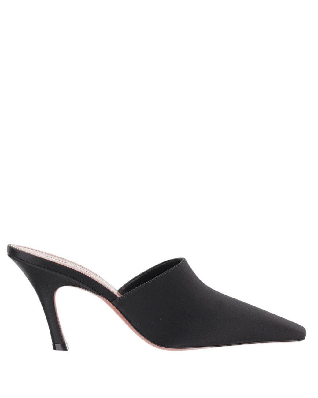 AMINA MUADDI Black Pointed-Toe Jamie Mules