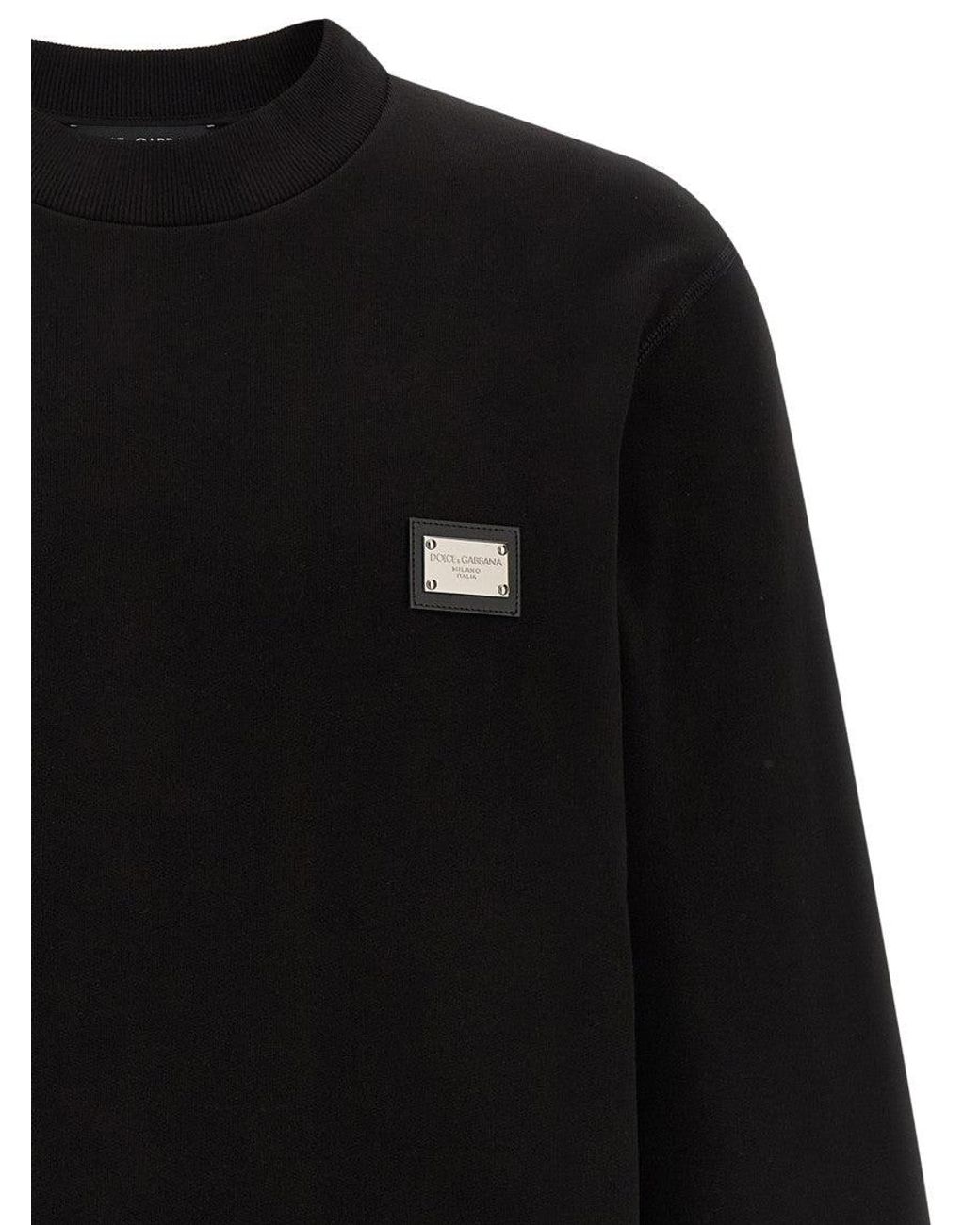 Dolce & Gabbana Black Logo Plate Sweatshirt for men