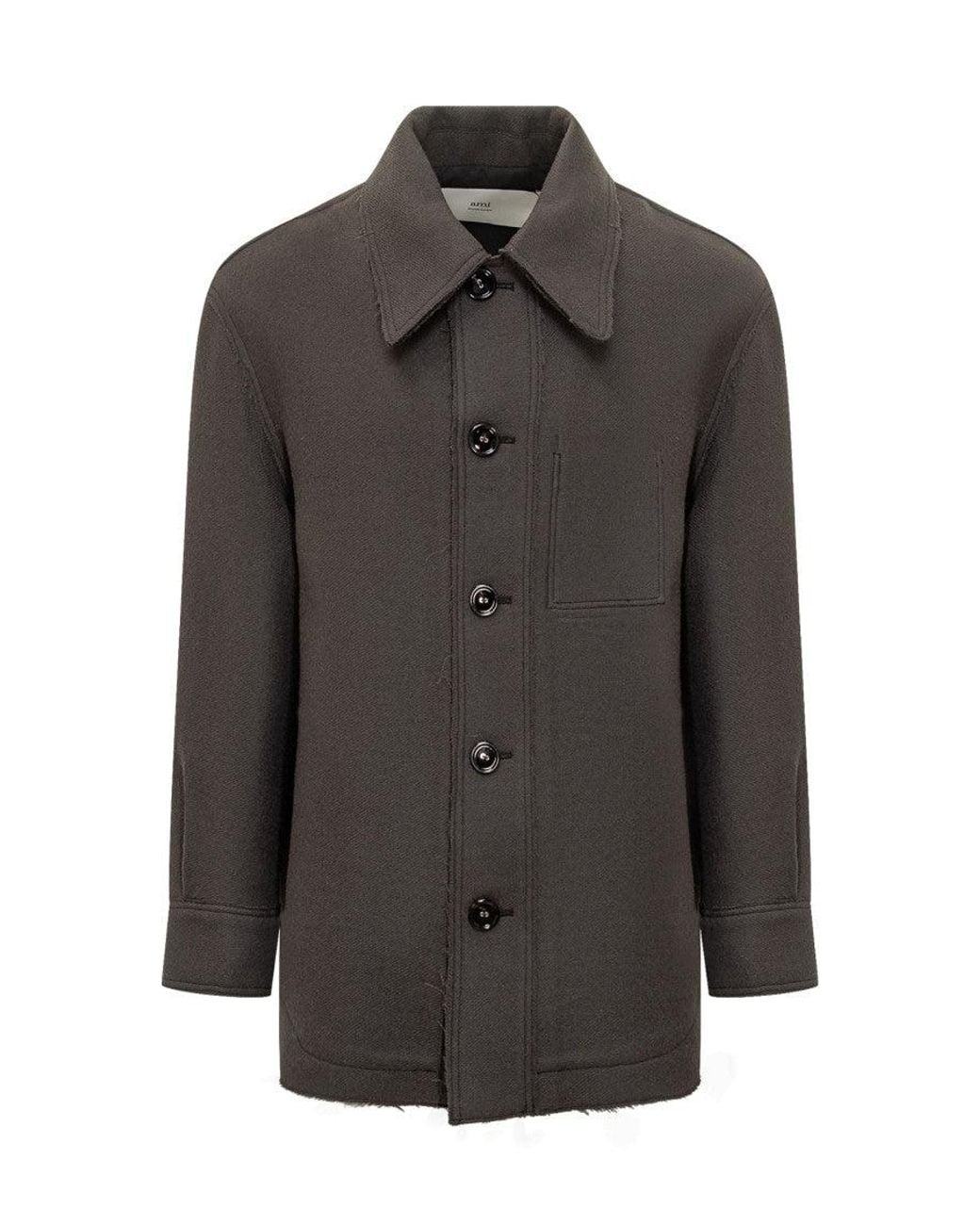 AMI Gray Shirt Collar Jacket for men