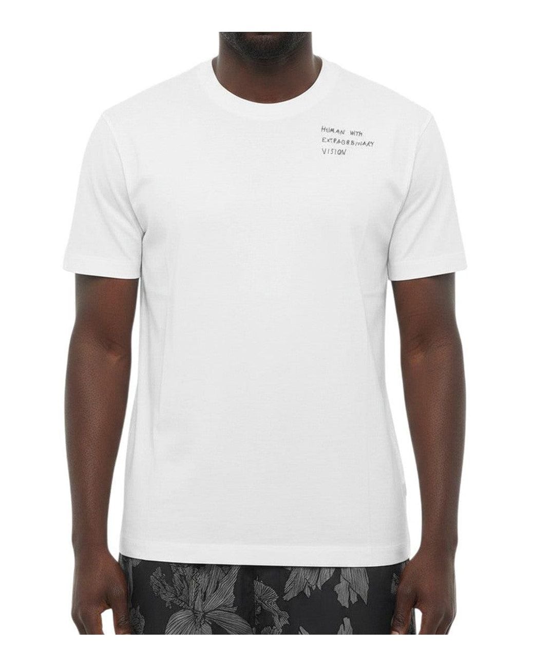Neil Barrett White Crew Neck T-Shirt for men