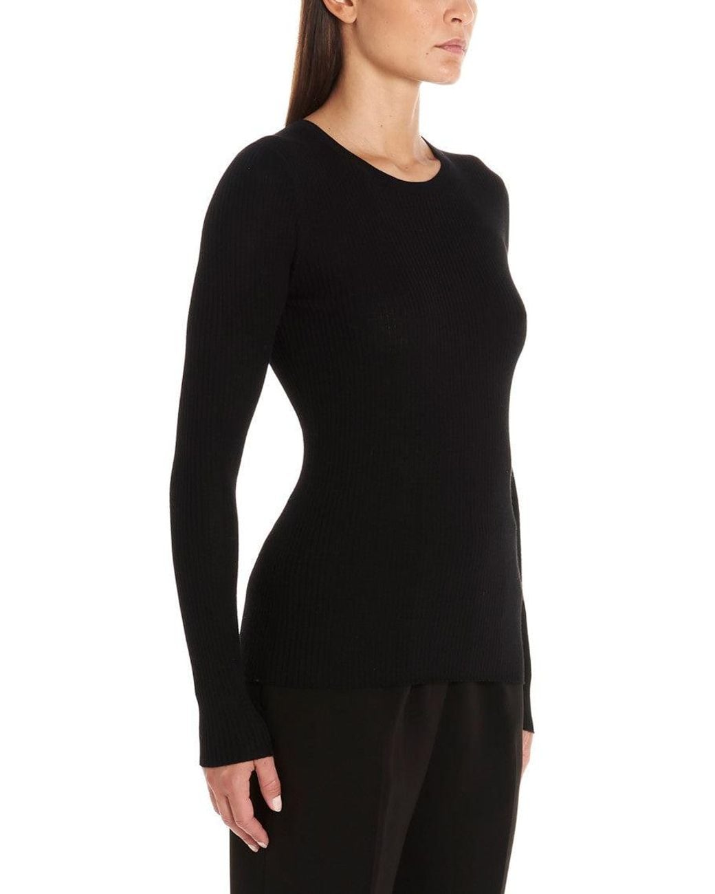 Theory Black Ribbed Sweater