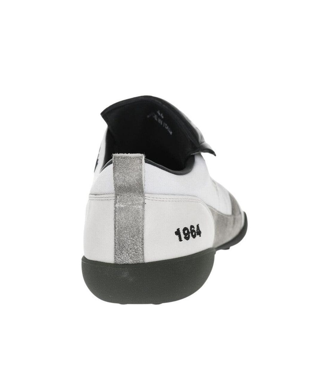 DSquared² White Logo Vintage-Effect Sneakers for men