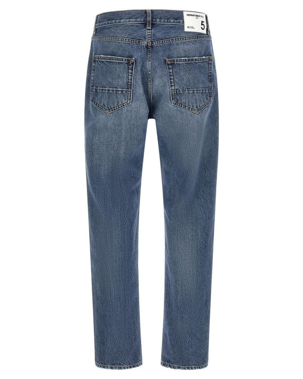 Department 5 Blue Relaxed Mid Rise Jeans for men