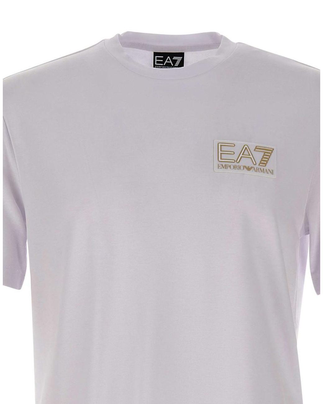 EA7 Gray Regular Logo T-Shirt for men