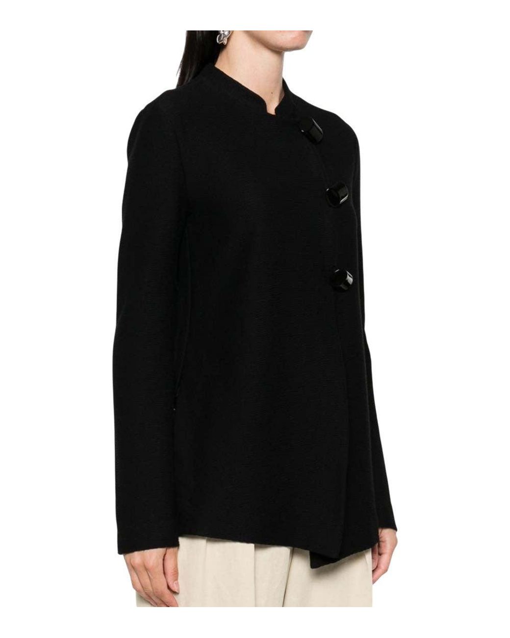 Emporio Armani Black Jacket With Decorative Buttons
