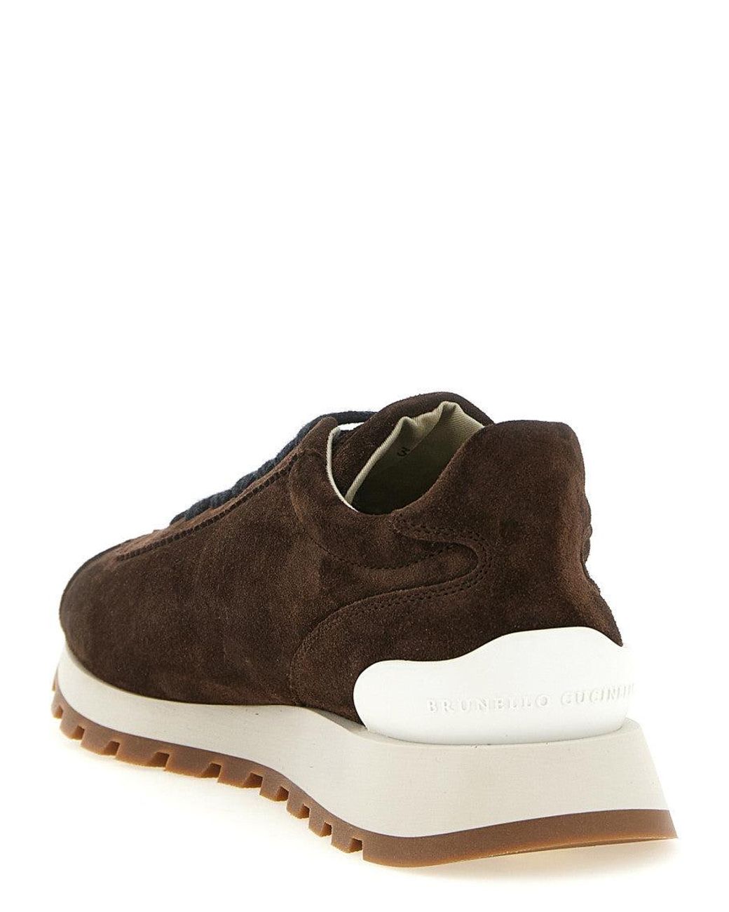 Brunello Cucinelli Brown Lace-Up Sneakers