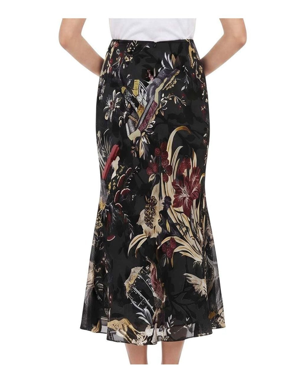 Etro Black Floral Maxi Skirt