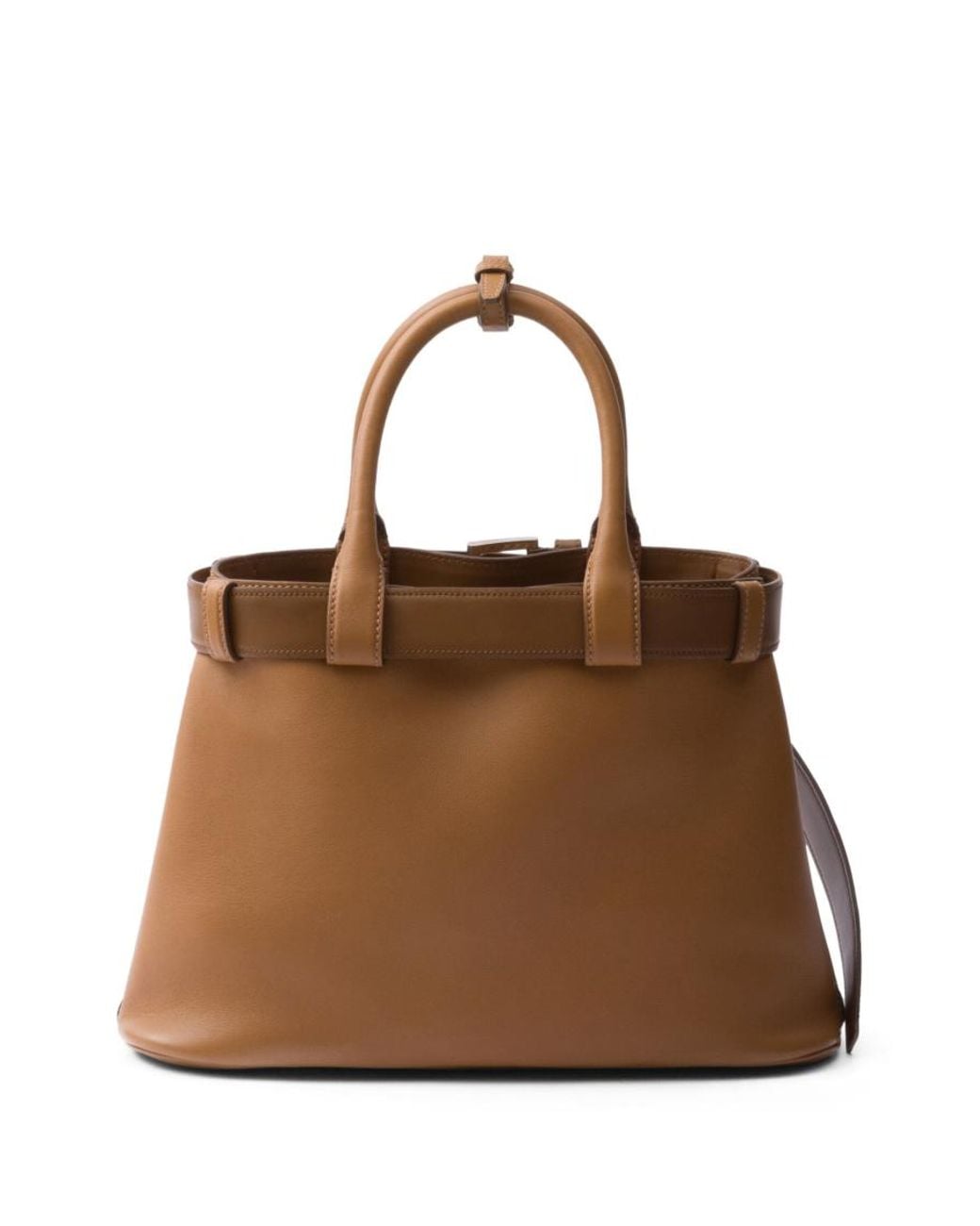 Prada Brown Belted Medium Satchel Bag