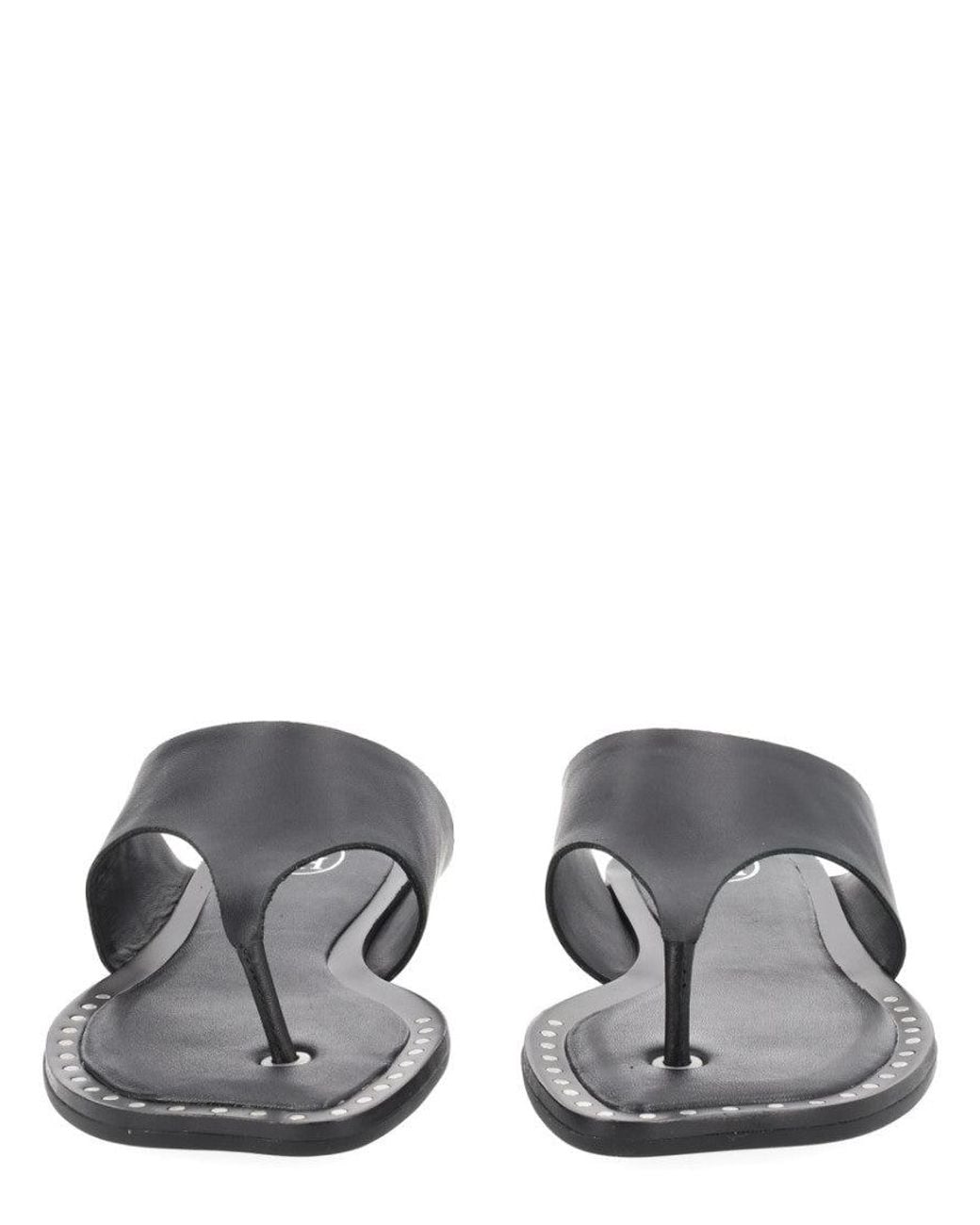 Ash Black Leather Sandals
