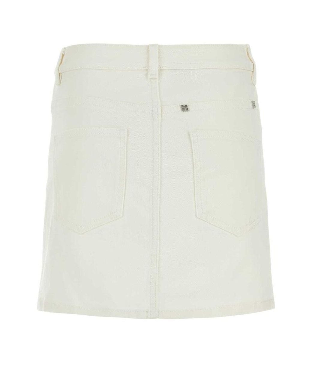 Givenchy White Denim Mini Skirt