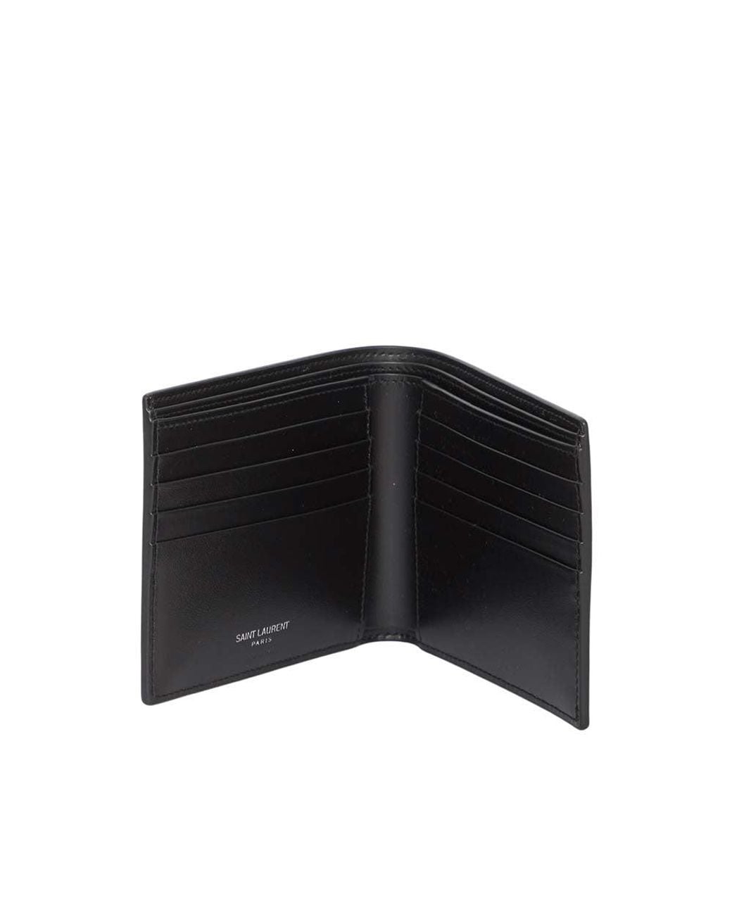 Saint Laurent Black Cassandre Logo Wallet for men