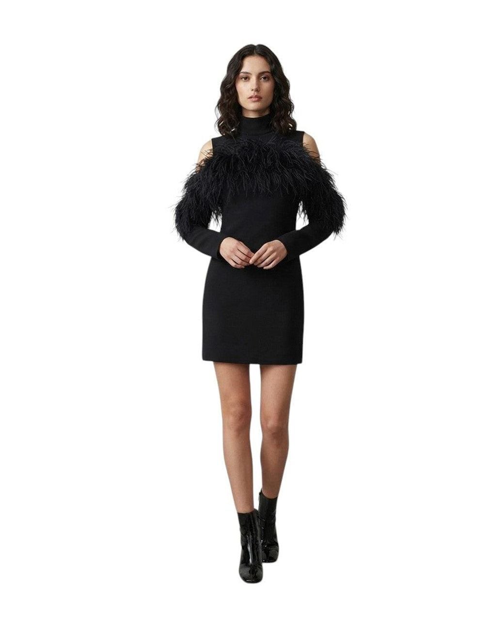P.A.R.O.S.H. Black Turtle Neck Mini Dress