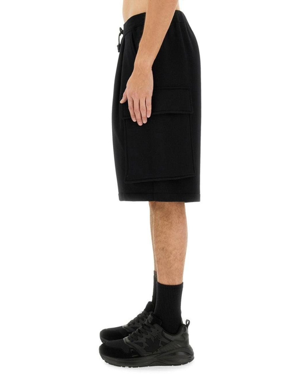 DSquared² Black Solid Shorts for men
