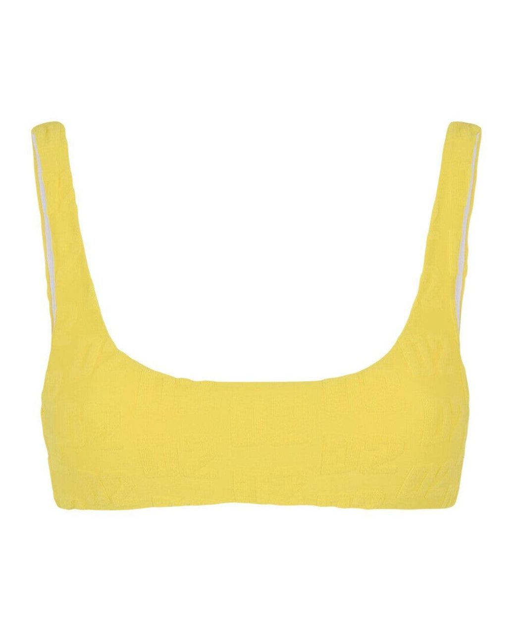 DSquared² Yellow Logo Bikini Top Swimwear