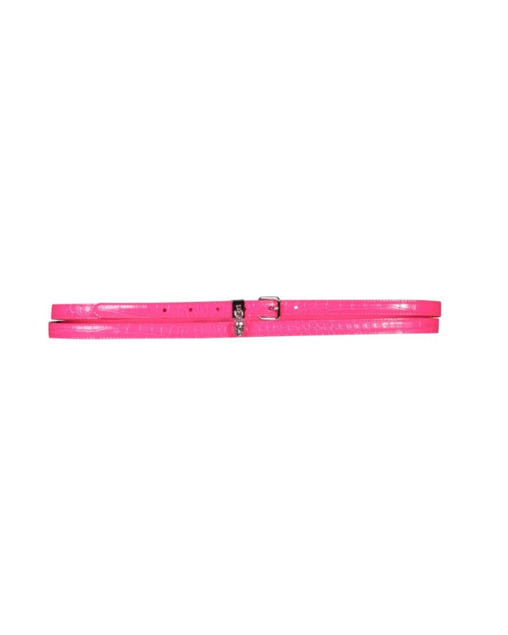 McQueen Pink Textured Buckle Belt