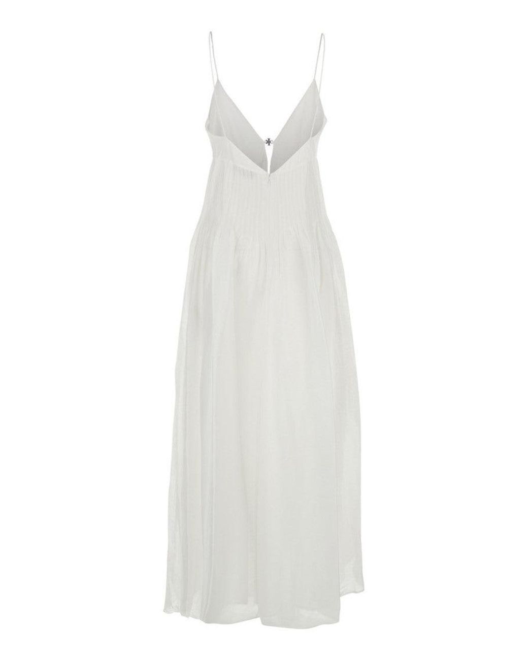 Tory Burch White V-Neck A-Line Dress