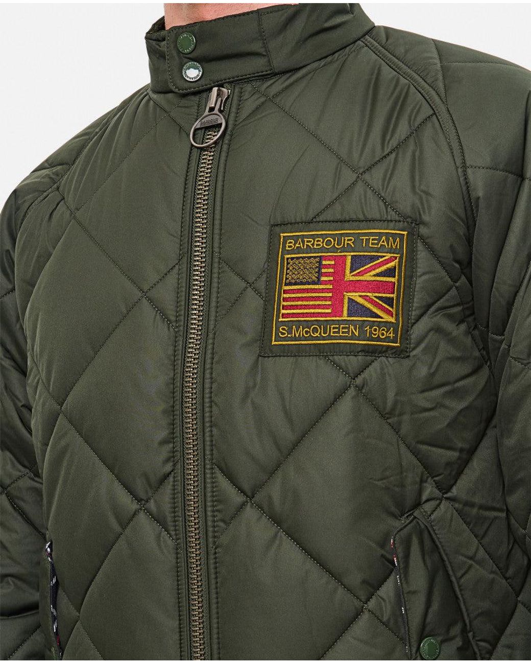 Barbour Green Dark Quilted Jacket for men