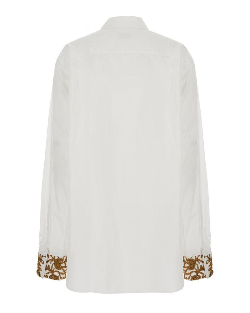 Dries Van Noten White Regular Embroidered Shirt