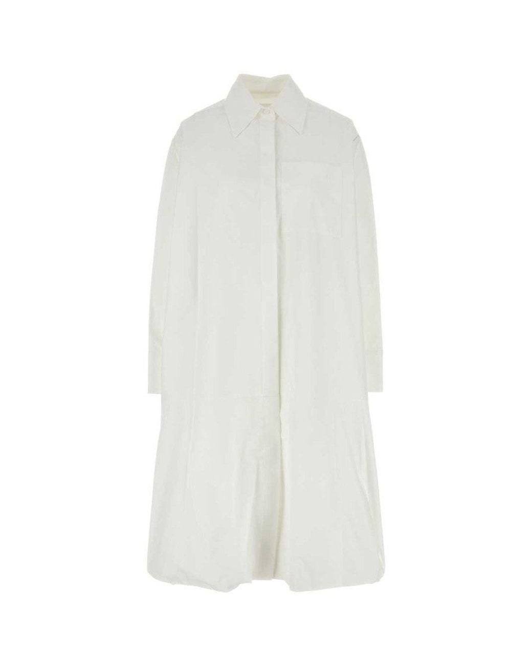 Jil Sander White Poplin Shirt Dress