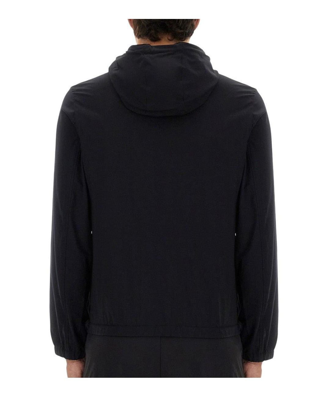 Boss Blue Solid Hood Jacket for men