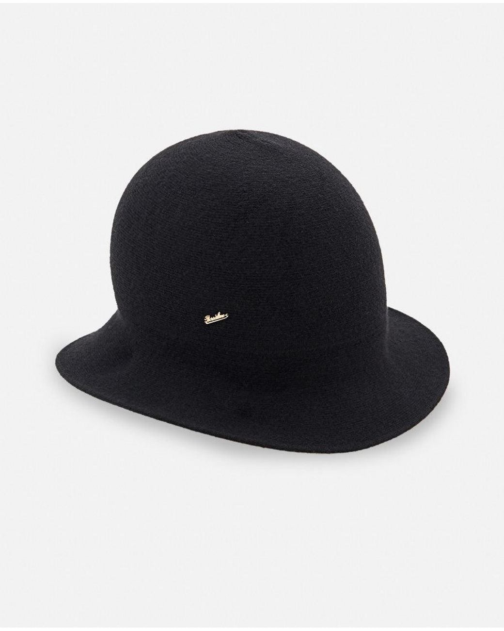 Borsalino Blue Logo Solid Cloche Hat